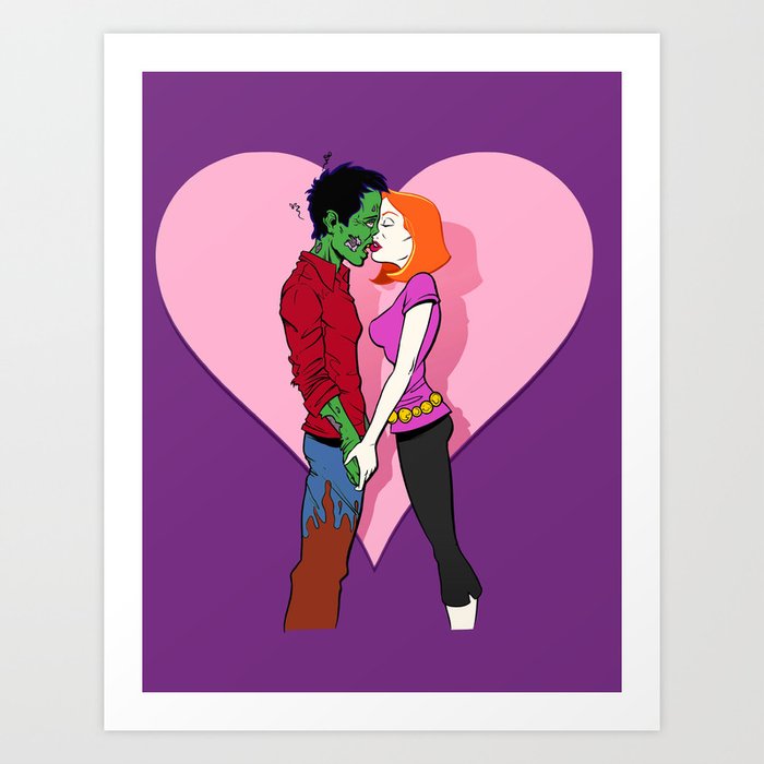 Zombie Love Art Print
