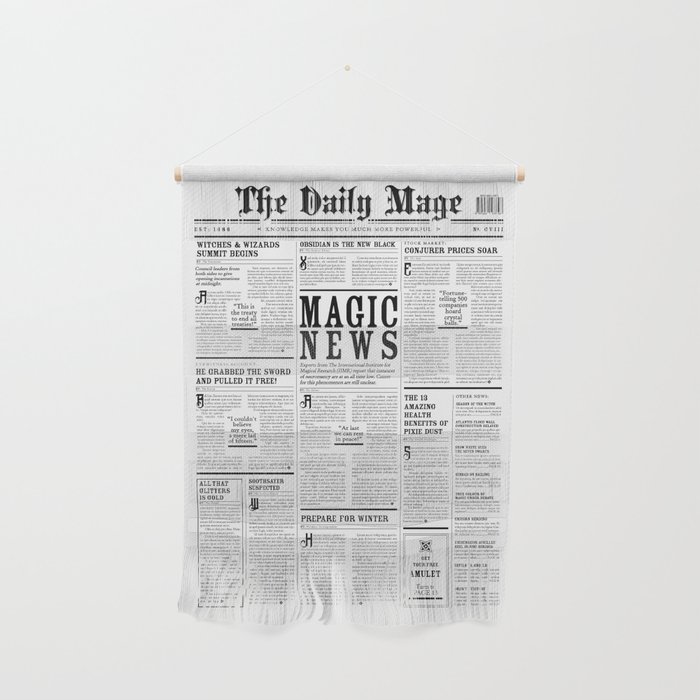 The Daily Mage Fantasy Newspaper Wall Hanging