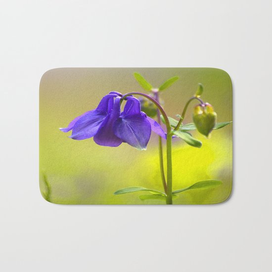 Purple Columbine In Spring Mood Bath Mat