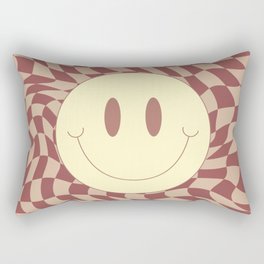 Smiley terracotta wavy checker Rectangular Pillow