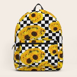 checkered sunflower backpack