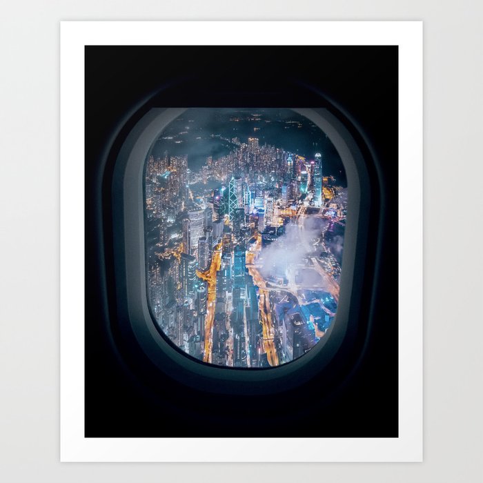 The Plane View of Hong Kong Art Print