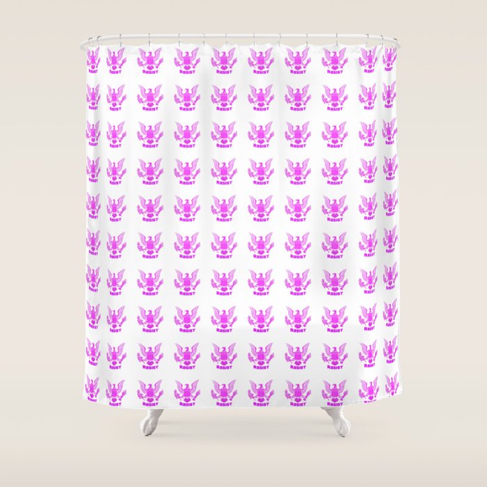 Pink Patriots American Eagle Shower Curtain By Luxorama