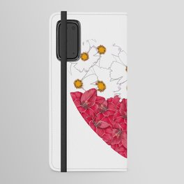 Floral heart-shaped national flag of Poland Android Wallet Case