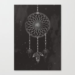 Illustrated dreamcatcher and nightsky Canvas Print