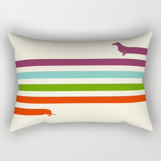 (Very) Long Dachshund Rectangular Pillow by HenryWine Society6
