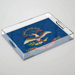 Flag of North Dakota US State Flags Colors Banner Standard American Acrylic Tray