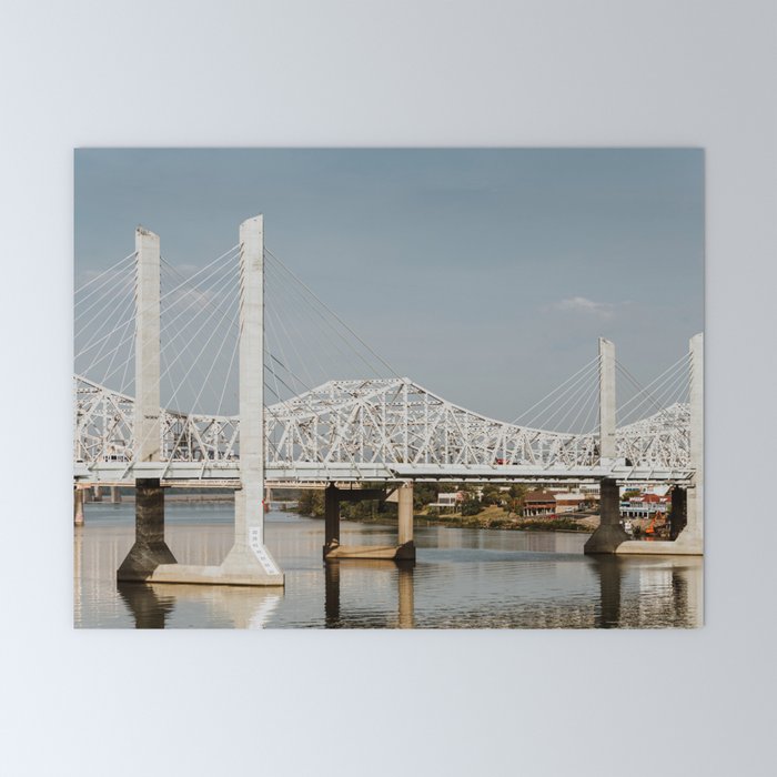 Louisville Bridges on the Ohio River Throw Blanket by Lauren Wessel