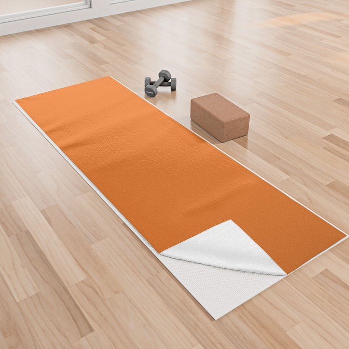 Electric Orange Solid Color Yoga Towel