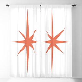 Orange Mid Century Starburst Blackout Curtain