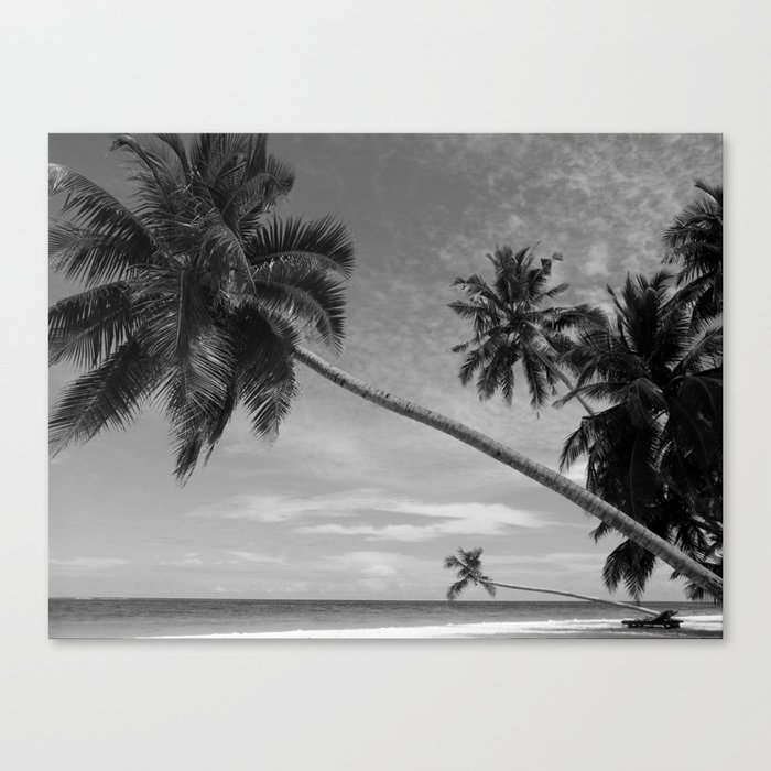 Black And White Tropical Beach Canvas Print By Artpics Society6