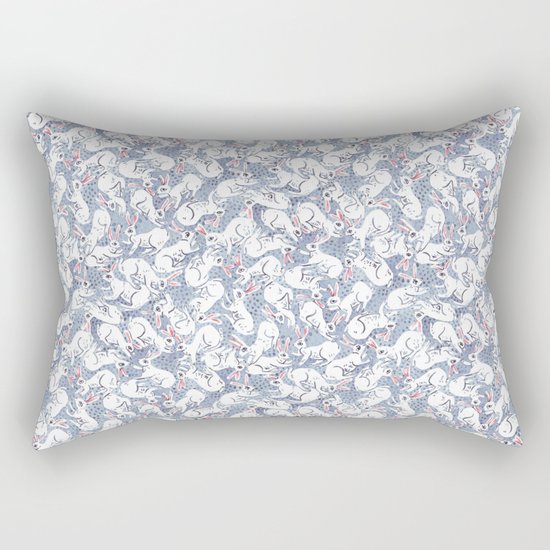 Bunny Pile Pattern Rectangular Pillow