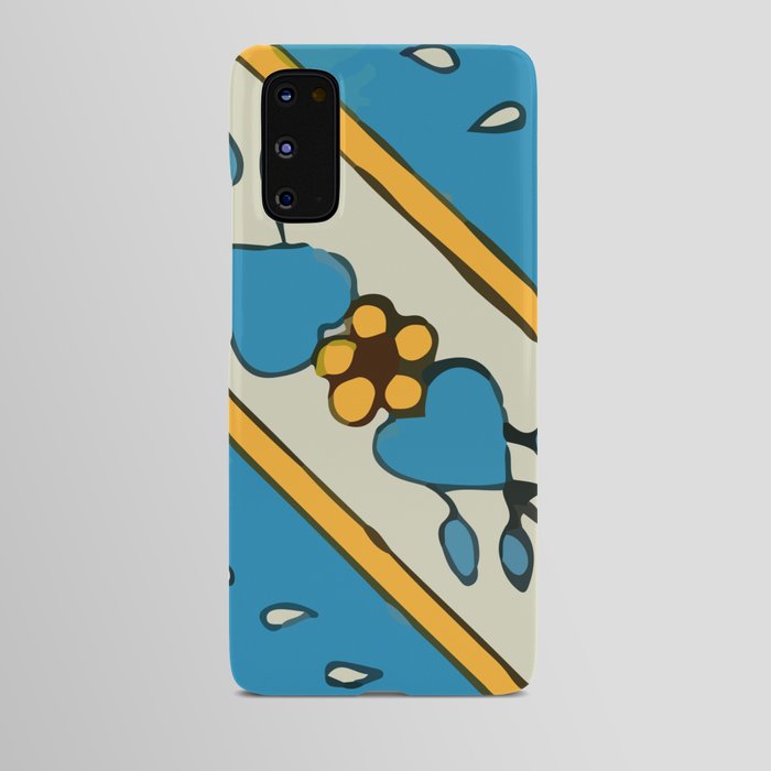 Floral blue vine retro chic mexican tile Android Case