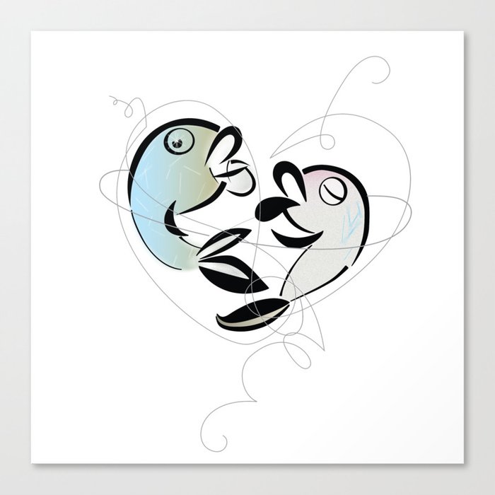 Fish love Canvas Print