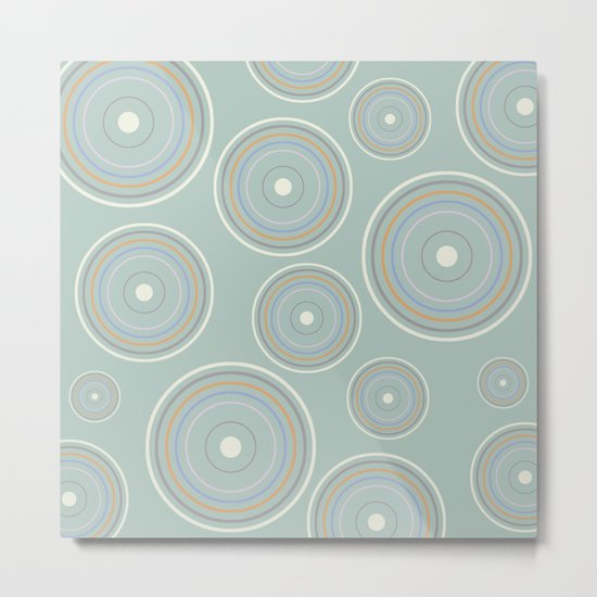 CONCENTRIC CIRCLES IN GREEN (abstract pattern) Metal Print