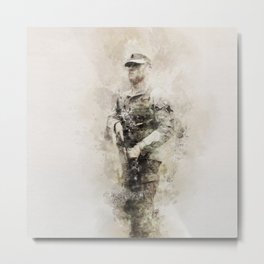 Tip of the Spear Metal Print | Veterangift, Infantry, Watercolor, Painting, Armygift, Military, Militarygift, Joshking, 1Sglittletop, Pop Art 