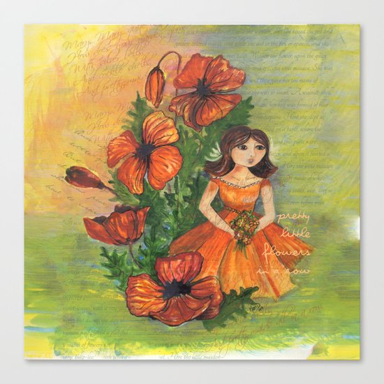 Pretty flowers in a row Canvas Print