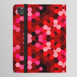 Red Kaleidoscope Hexagons iPad Folio Case
