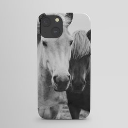 Black and White Horses iPhone Case