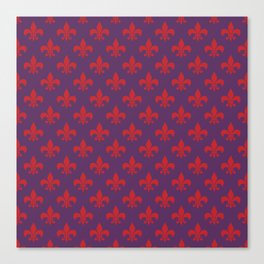 Fleur De Lys - Florence Italy Purple and Red Pattern Canvas Print