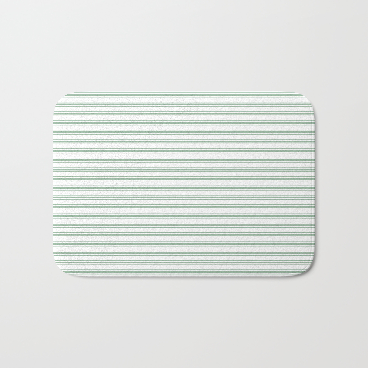 Mattress Ticking Narrow Horizontal Striped Pattern In Moss Green