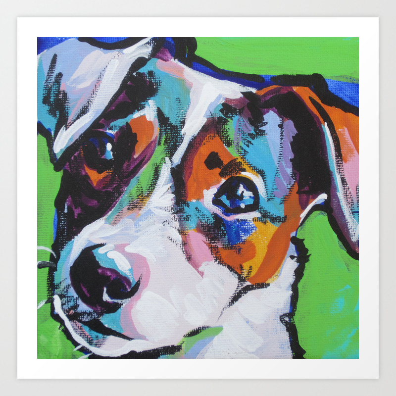 Jack Russell terrier dog poker 8x10  art artist print animals gift new 
