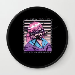 Otaku Anime Pastel Goth Girl Grunge Wall Clock