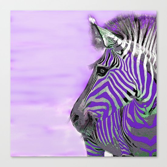 Zebra Purple and White Canvas Print