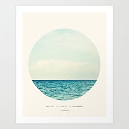 Salt Water Cure Kunstdrucke | Isakdinesen, Cream, Water, Circle, Blue, Curated, Peace, Color, Photo, Serene 