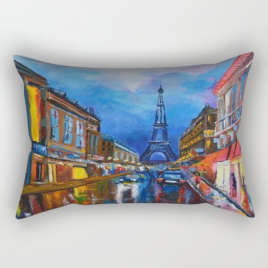 Eiffel Tower Street Rectangular Pillow