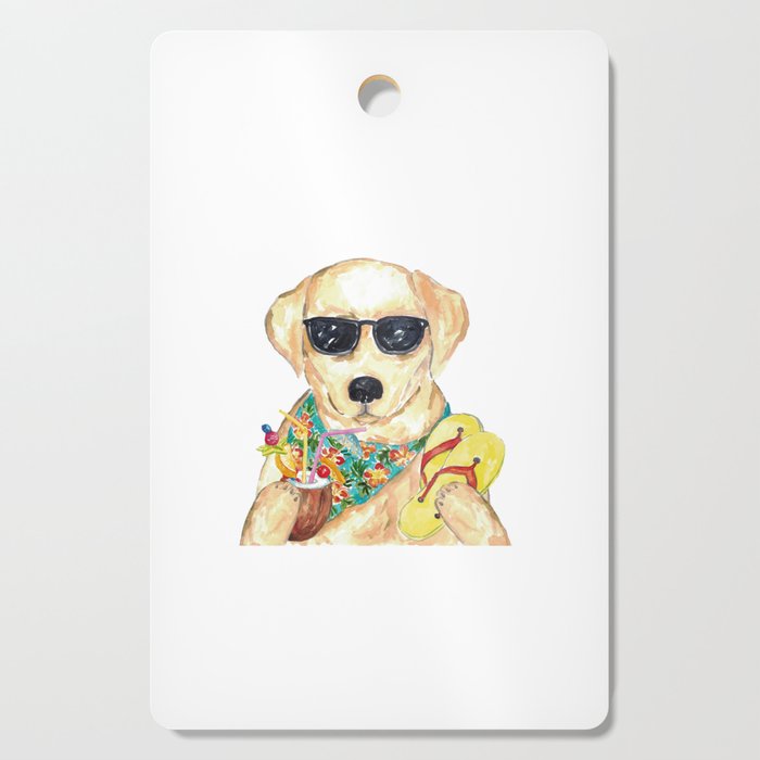 Golden Retriever Dog Sunglasses Cutting Board