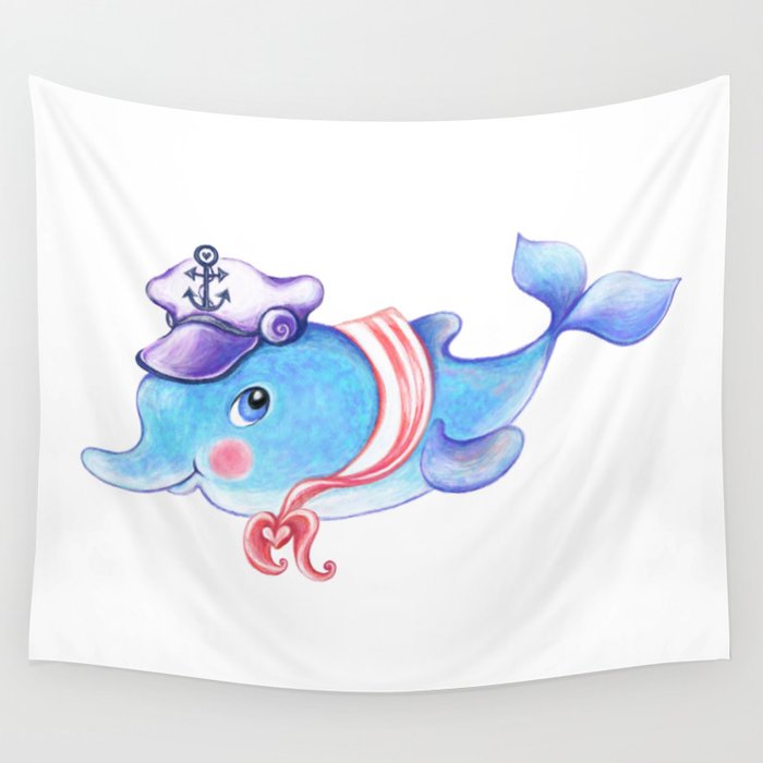 Cute Dolphin Baby Wall Tapestry