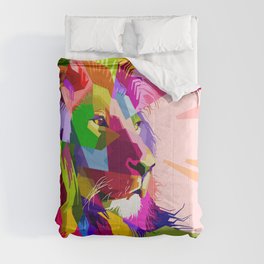 Lion Prismatic Pop Art Comforter