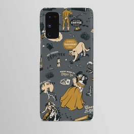 Cool Vintage Western Pattern With Cowboys, Cowgirls, Saloons & Horses Android Case