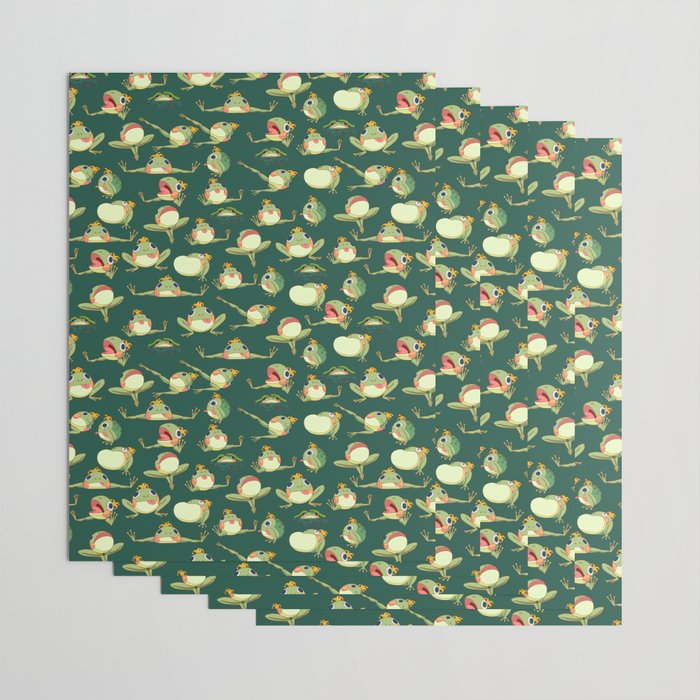 FROOOOOOOOOOOOWG PATTERN dark green Wrapping Paper by maysoulrose