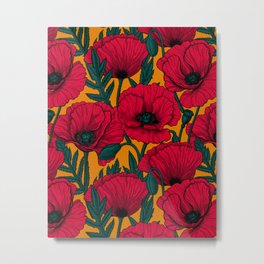 Red poppy garden    Metal Print