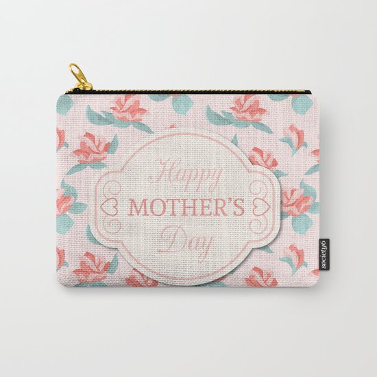 Happy Mother's Day Floral pattern Carry-All Pouch