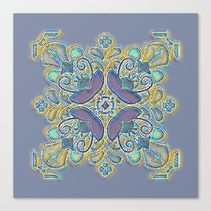 Mosaic Tile - Blue Canvas Print