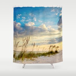 Sea Oats Beach Sunset Shower Curtain