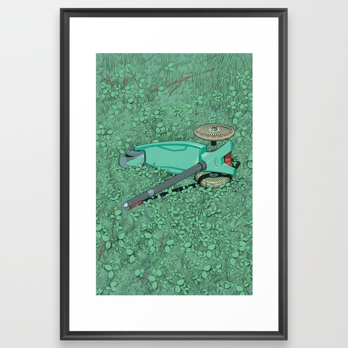 Scooter Down Framed Art Print