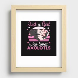 Axolotl Lovers Sweet Animals For Girls Pink Recessed Framed Print