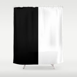 Abstract Black and White Vertical Color Block Shower Curtain