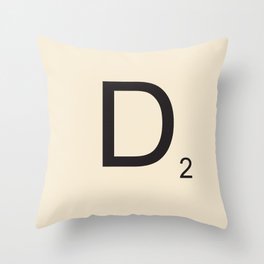 Scrabble Lettre D Letter Throw Pillow