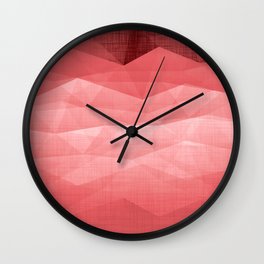Abstract Triangle on Dark Coral Cloth Wall Clock
