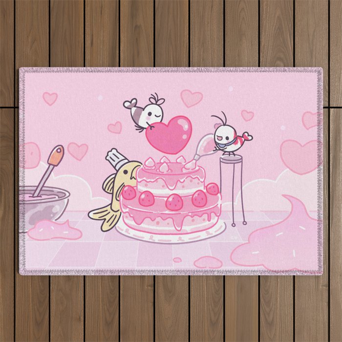 Shy Shrimp - Birthday Cake Outdoor Rug