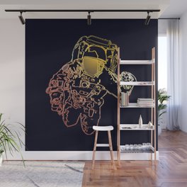 Astronaut in Deep Space Walk with Sun Reflection Wall Mural