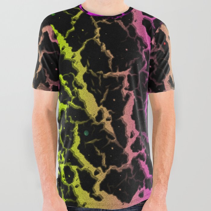 Cracked Space Lava - Lime/Pink All Over Graphic Tee