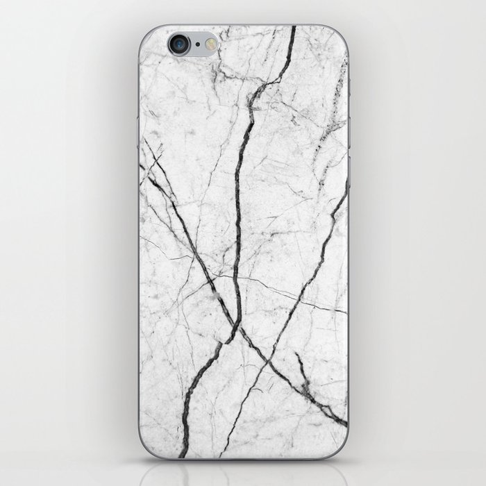 Abstract Monochrome Black White Geometric Marble Pattern iPhone Skin