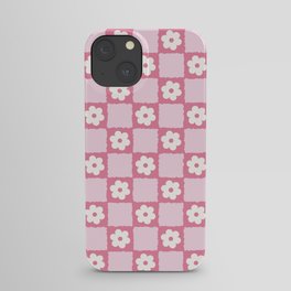 Flower Checker in Pink iPhone Case