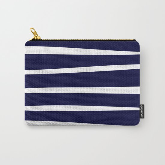 Blue- White- Stripe - Stripes - Marine - Maritime - Navy - Sea - Beach - Summer - Sailor 4 Carry-All Pouch